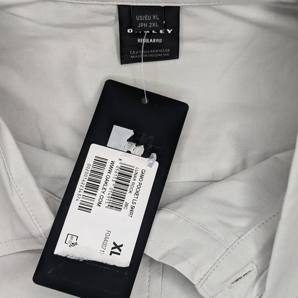 NWT Oakley Camo Pocket Button Front Long Sleeve Shirt with Stretch Gray XL - Picture 3 of 9